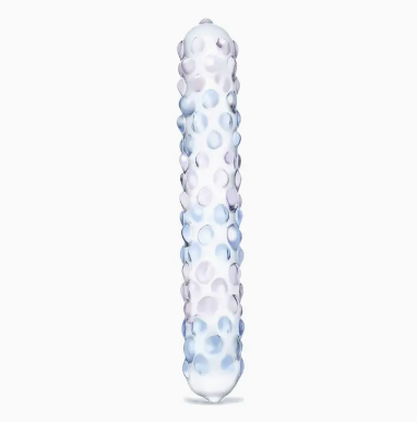 ANON SECRETS - PURPLE ROSE NUBBY GLASS DILDO