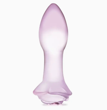 ANON SECRETS - ROSEBUD GLASS DILDO