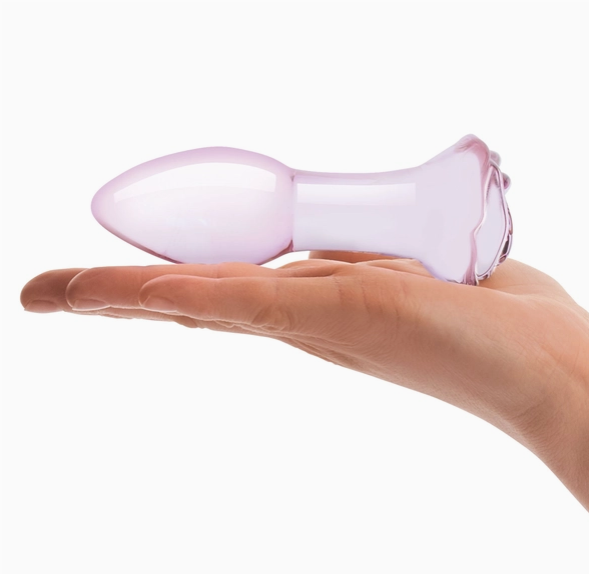 ANON SECRETS - ROSEBUD GLASS DILDO