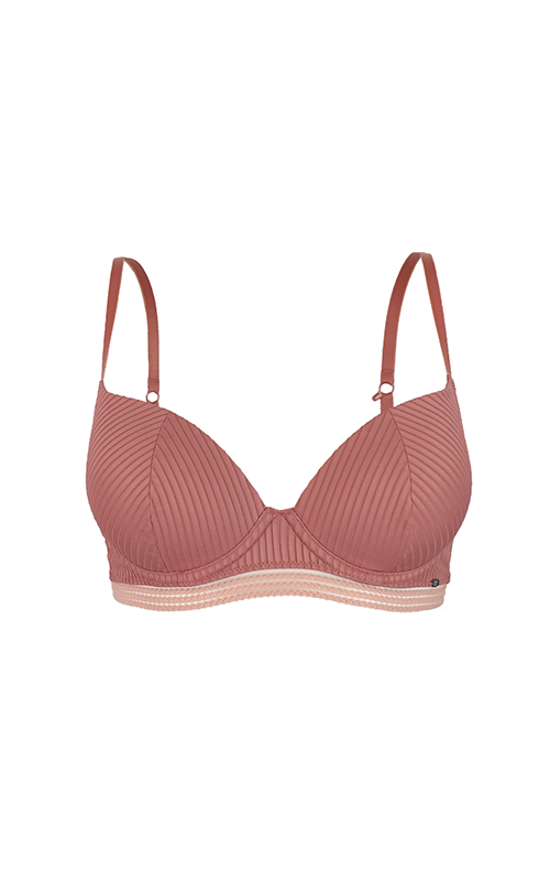 PRETTY POLLY - Contemporary Rib Underwired T-Shirt Bra - Dusty Rose