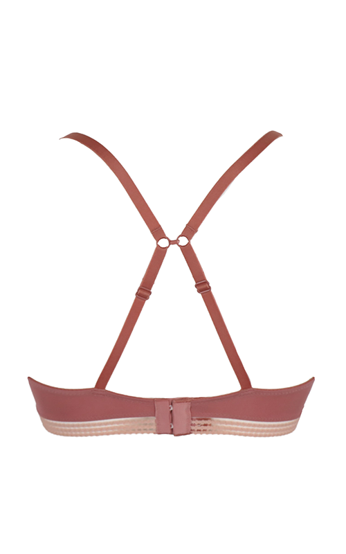 PRETTY POLLY - Contemporary Rib Underwired T-Shirt Bra - Dusty Rose