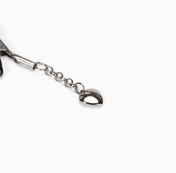 ANON SECRETS - SILVER NIPPLE CLAMPS WITH HEART CHARM