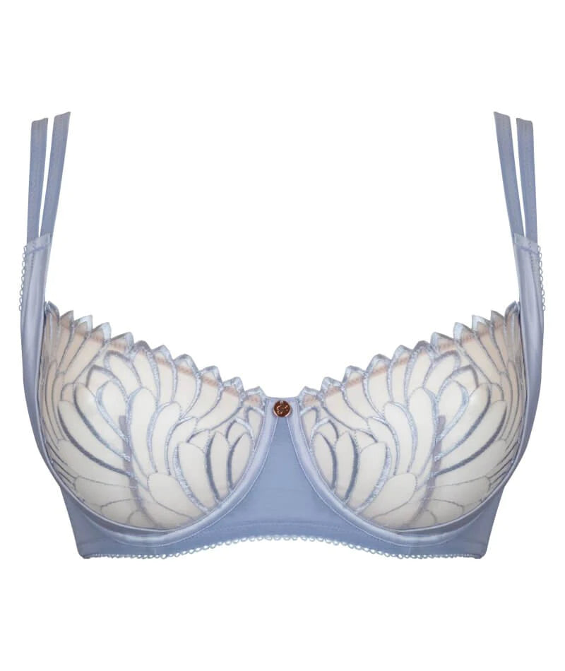 SCANTILLY - FALLEN ANGEL BALCONY BRA IN SILVER