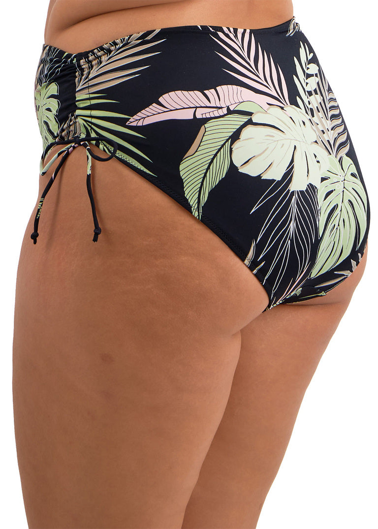 ELOMI - TROPICAL RETREAT ADJUSTABLE BIKINI BRIEF IN BLACK