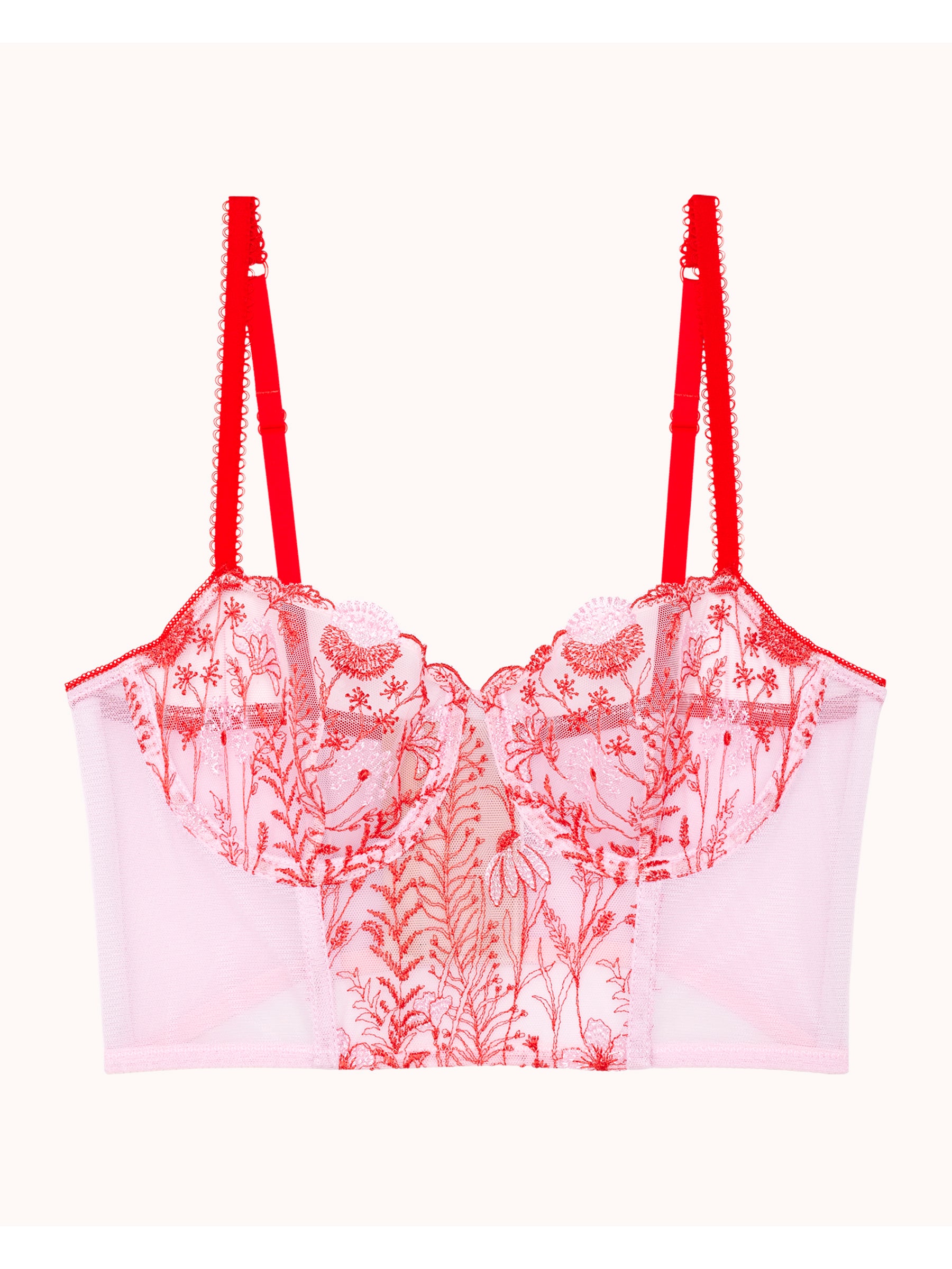 PASSIONATA - Chloe Wired Bustier in Red/Fuchsia