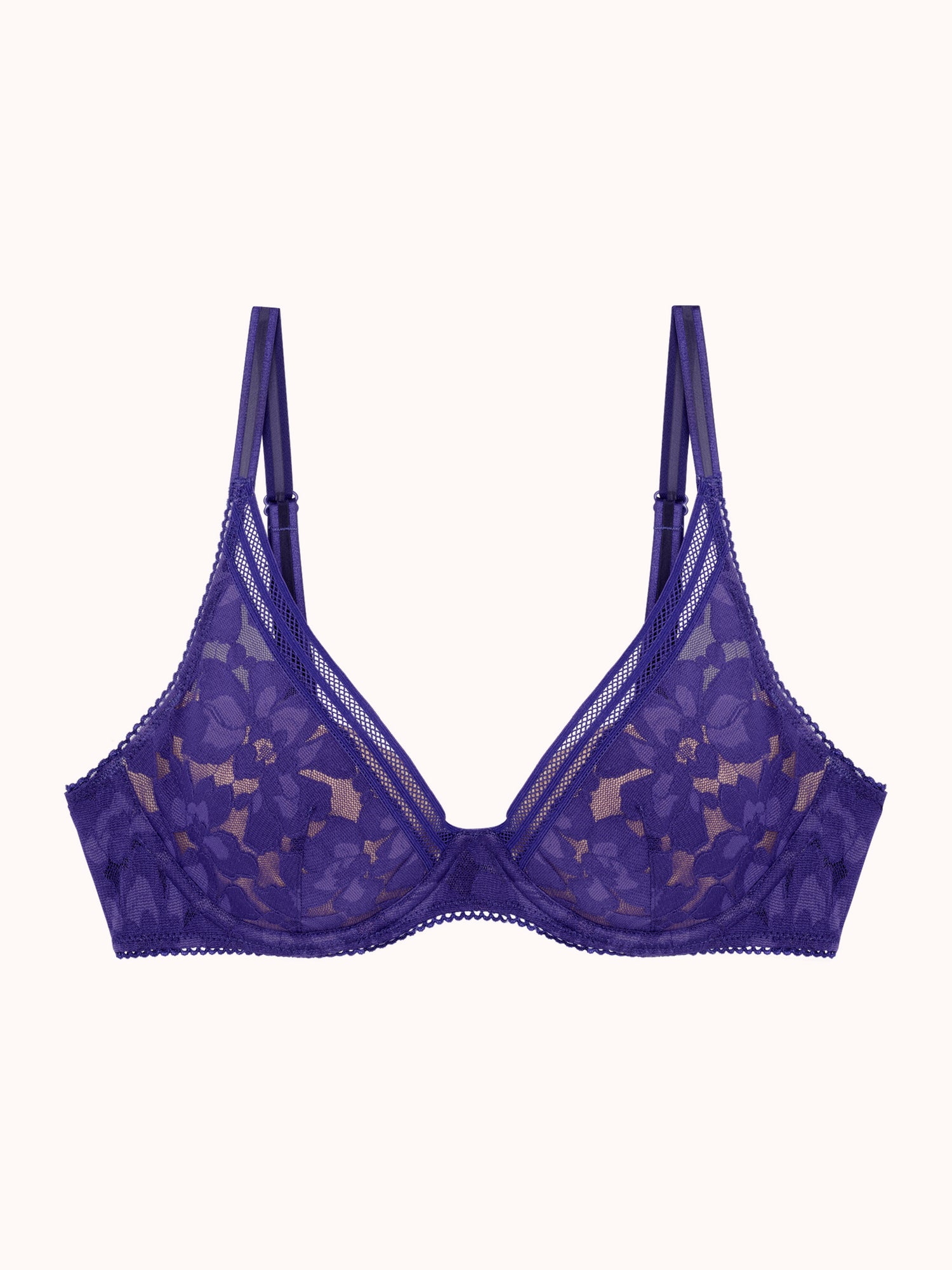 PASSIONATA - Gardenia padded Plunge bra in purple
