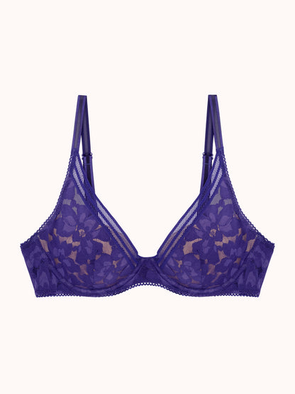 PASSIONATA - Gardenia padded Plunge bra in purple